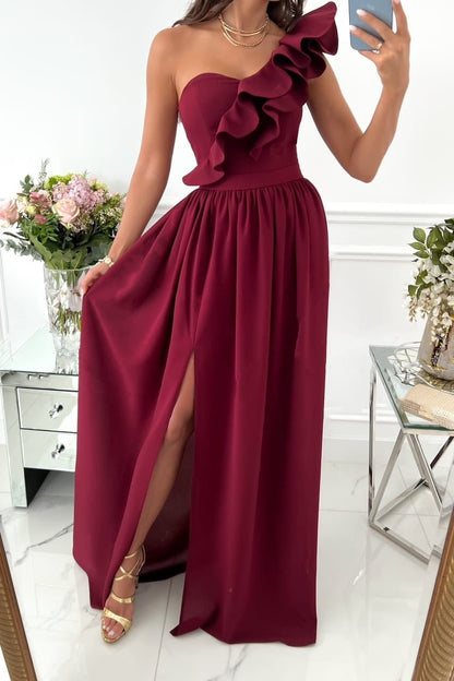 Women's Maxi Dress One Shoulder Breathable For Summer Parties