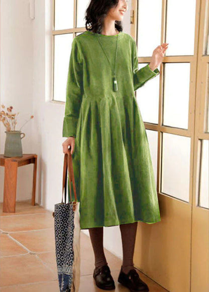 Women's Long-sleeved Cotton Midi Dress