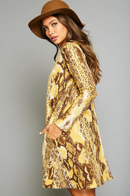 Women's Mini Dress Animal Print with Pockets