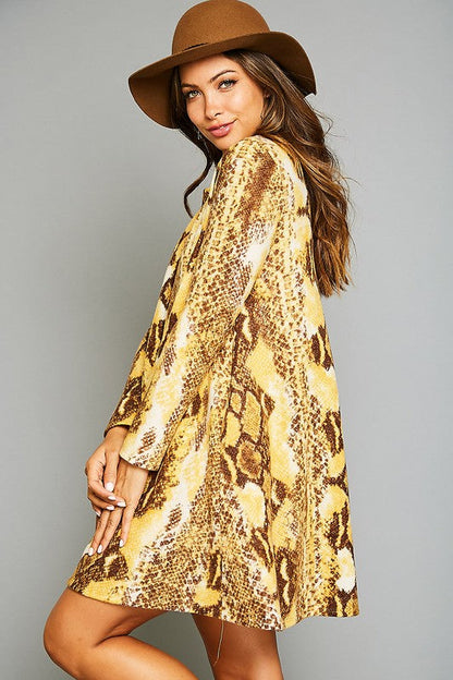 Women's Mini Dress Animal Print with Pockets