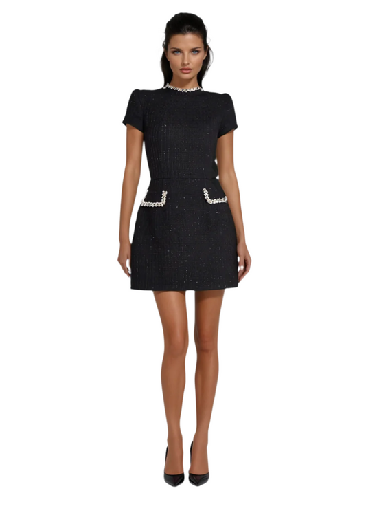 Ladies Mini Dress With High Neck Stylish