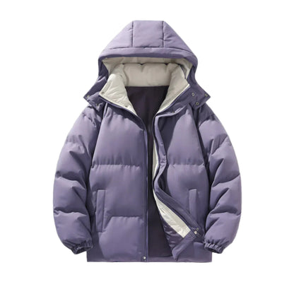 Women's hooded puffer jacket with insulation