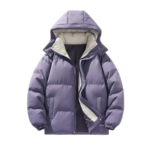 Women's hooded puffer jacket with insulation