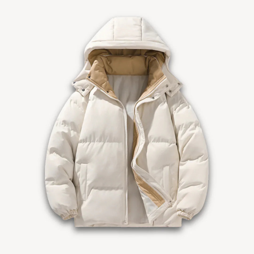 Women's hooded puffer jacket with insulation