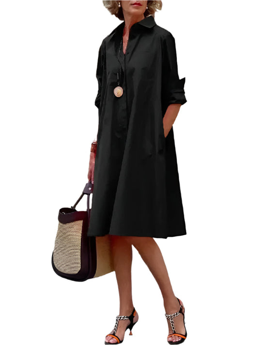 Ladies Shirt Dress Casual Polyester Blend for Summer Dresses and Dresses Ladies