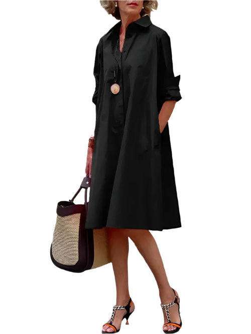 Women's Shirt Dress Relaxed Style Polyester