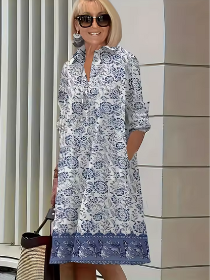 Women's Shirt Dress Relaxed Style Polyester