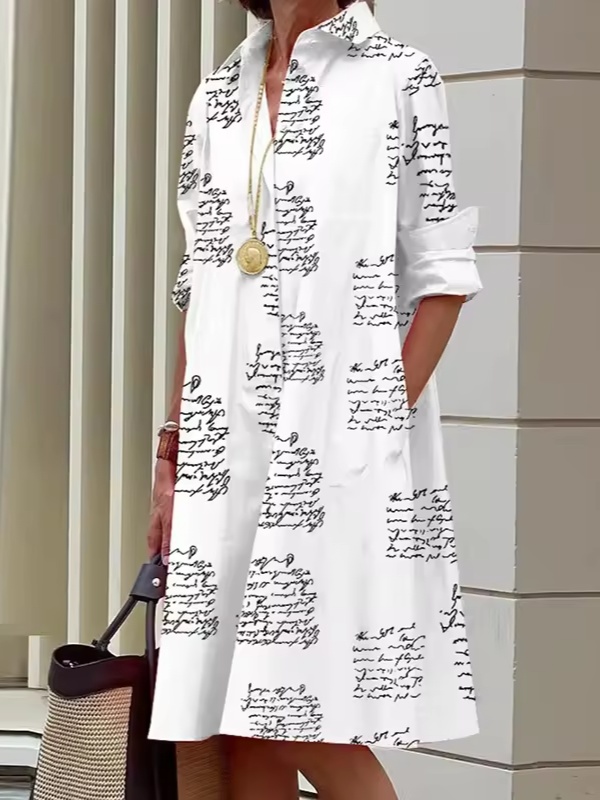 Women's Shirt Dress Relaxed Style Polyester