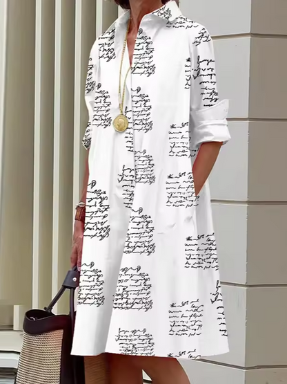 Women's Shirt Dress Relaxed Style Polyester