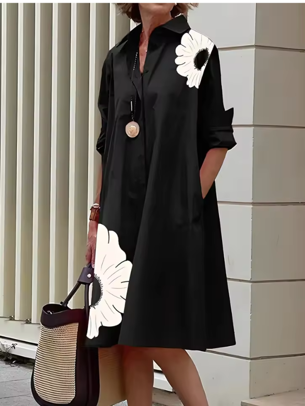 Women's Shirt Dress Relaxed Style Polyester