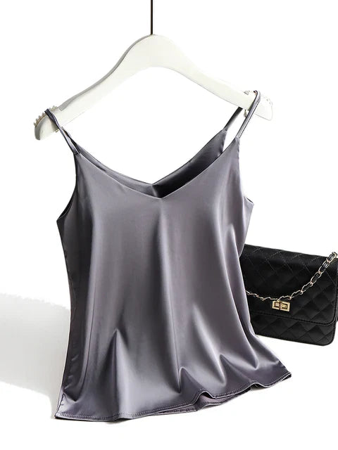 Women's Top Spaghetti Straps V-neck Silk