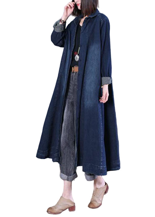 Women's Trench Coat with Peter Pan collar and Patchwork Design