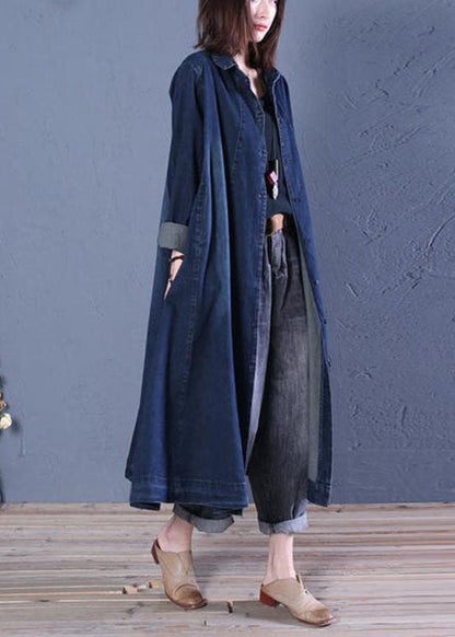 Women's Trench Coat with Peter Pan collar and Patchwork Design