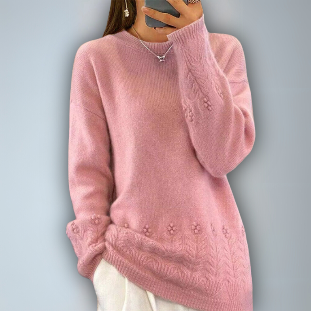 Dames Trui Scandinavisch Bloemenpatroon Gebreide Stijl