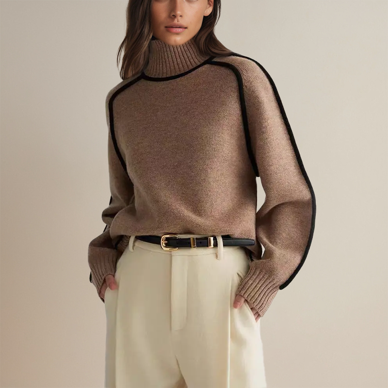 Women's Turtleneck Sweater in Soft Materials