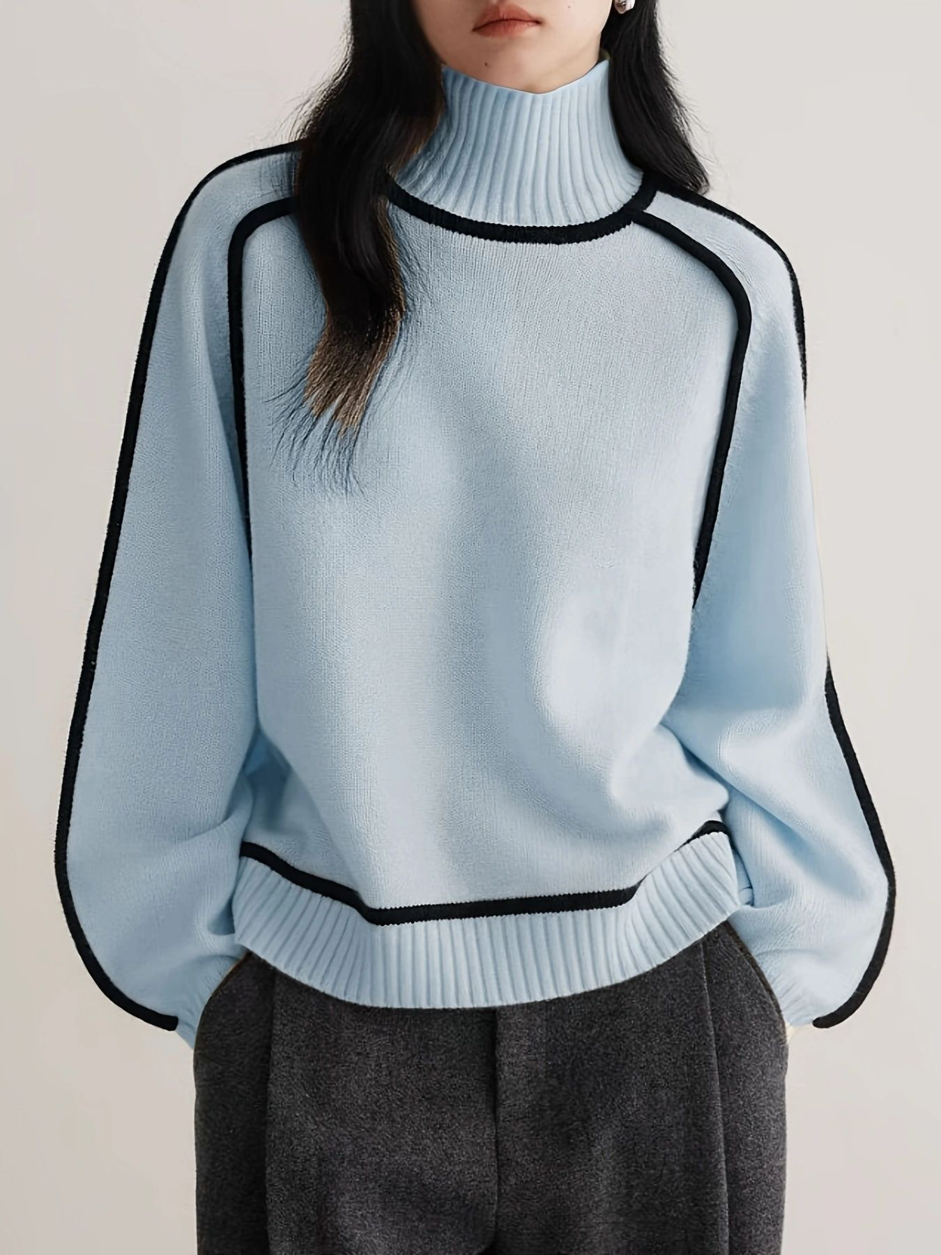 Women's Turtleneck Sweater in Soft Materials