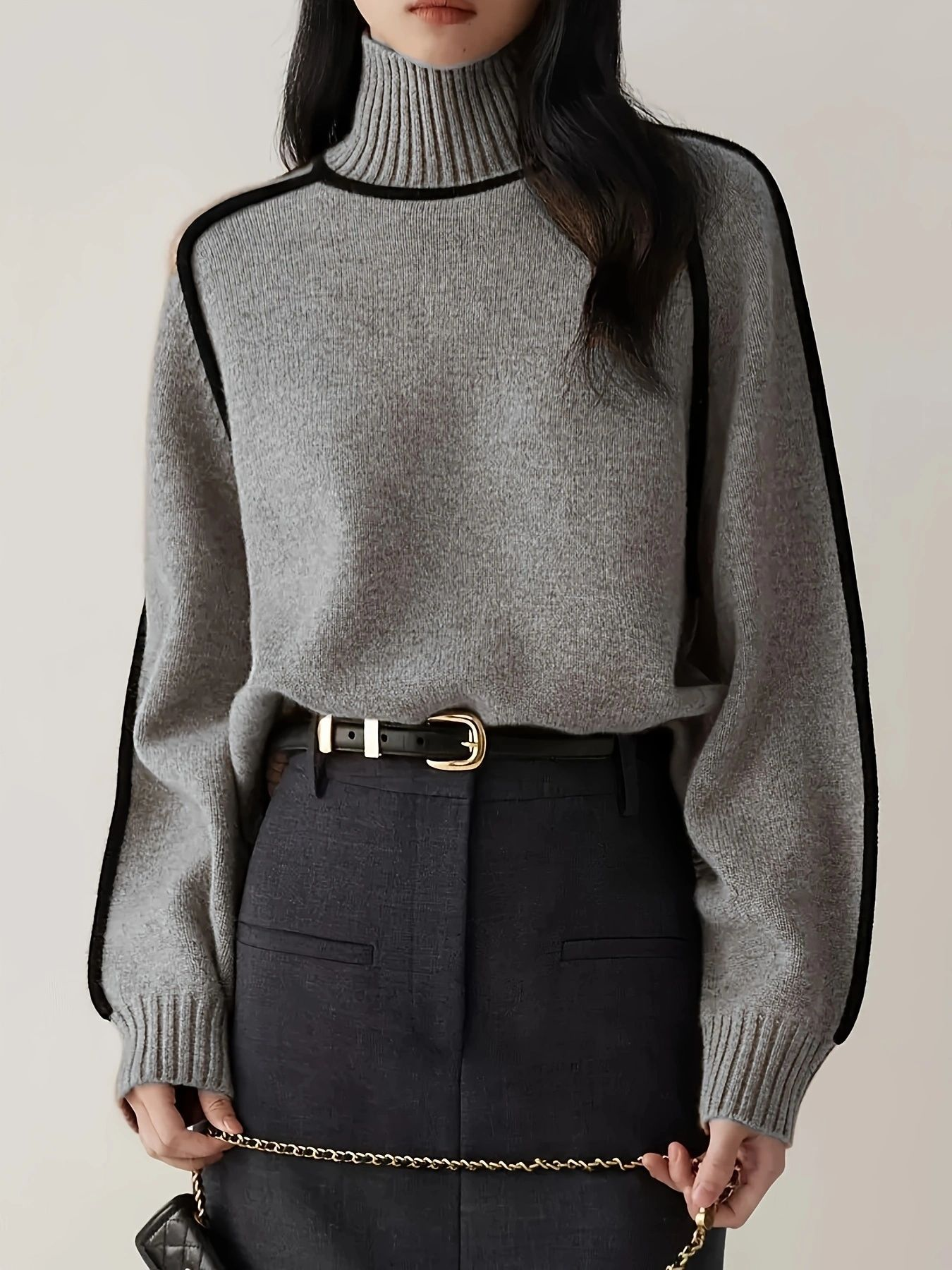 Women's Turtleneck Sweater in Soft Materials
