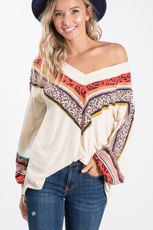 Women's V-neck Blouse Bishop Sleeves