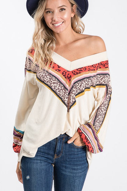 Women's V-neck Blouse Bishop Sleeves