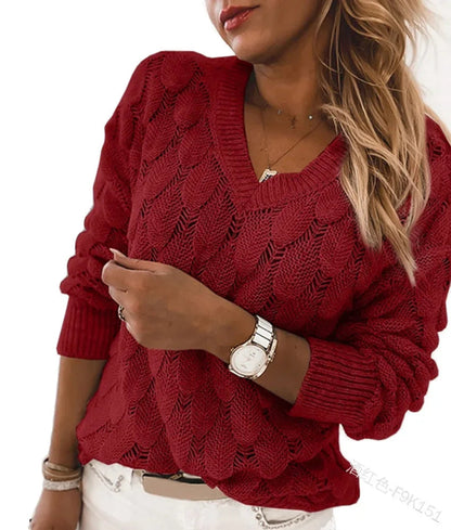 Women's V-neck Sweater Warm