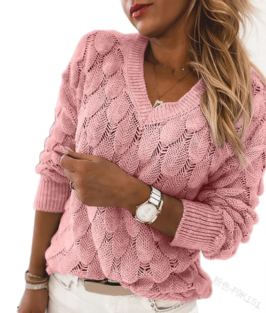 Women's V-neck Sweater Warm