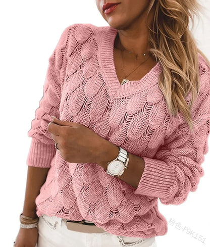 Women's V-neck Sweater Warm