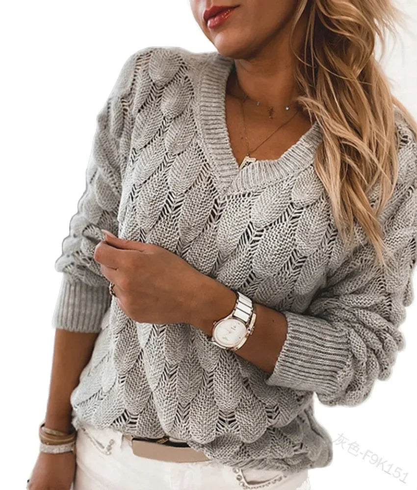 Women's V-neck Sweater Warm