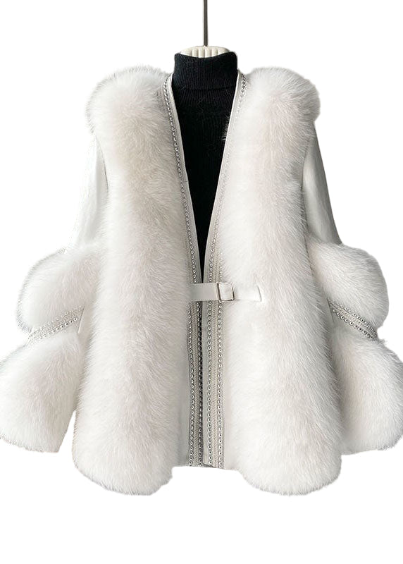 Women's V-neck Winter Jacket with Patchwork