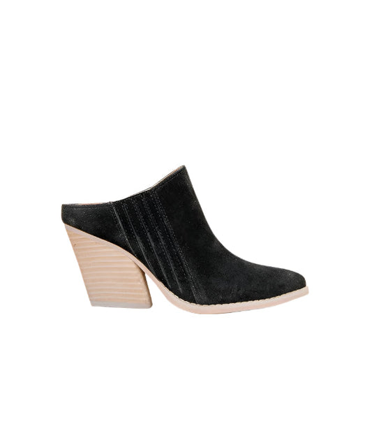 Women's Wedge Mule Chunky Heel Open Back