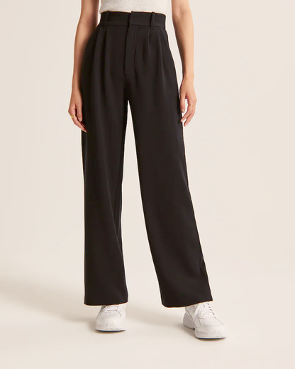 Women's Wide Flared Trousers Waisted Polyester