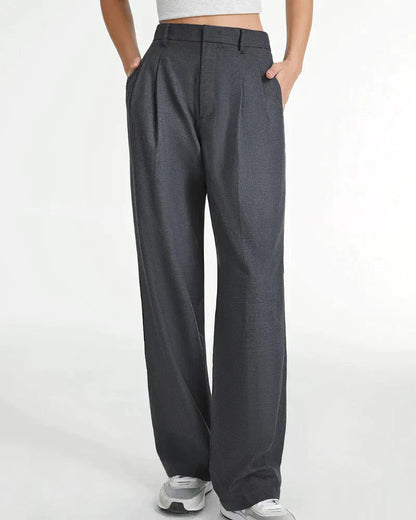 Women's Wide Flared Trousers Waisted Polyester