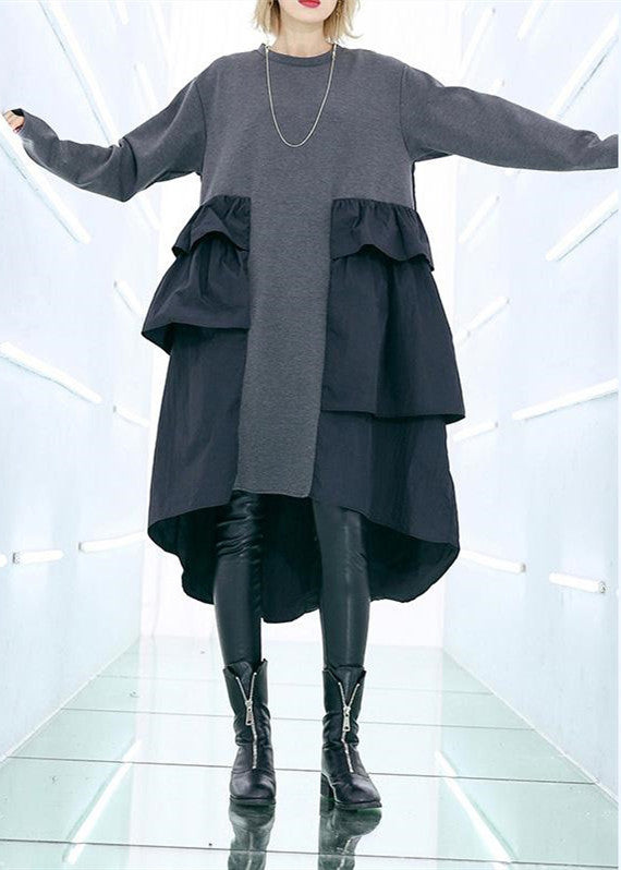 Women's Wide Dress with Patchwork Design