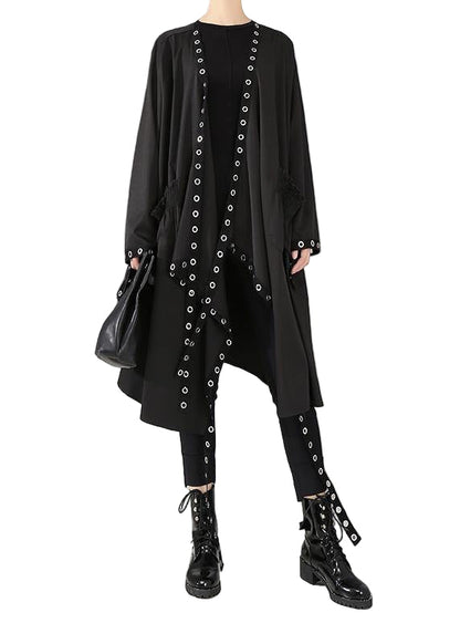 Women's Winter Coat Cape-Style Plain Black