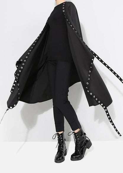 Women's Winter Coat Cape-Style Plain Black