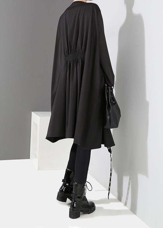 Women's Winter Coat Cape-Style Plain Black