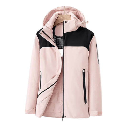 Women's Winter Jacket Quilted with Detachable Hood