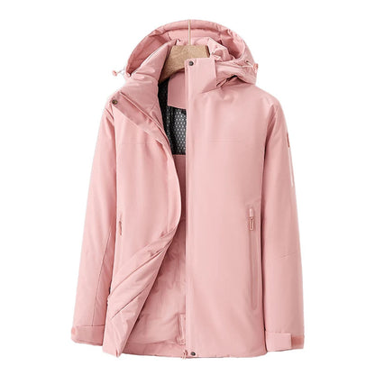 Women's Winter Jacket Quilted with Detachable Hood