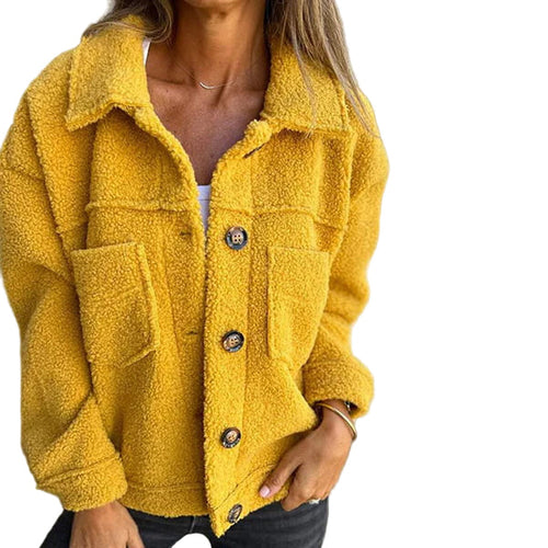 Women's Winter Coat With Button Closure And Oversized Pockets