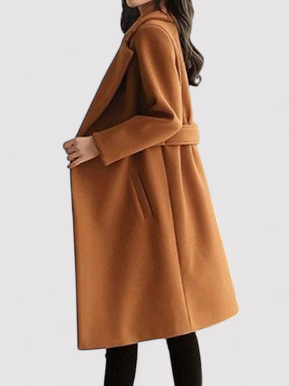 Women's Winter Coat With Narrow Belt