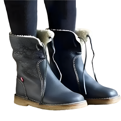 Women's Winter Boots Waterproof Leather Style with Soft Lining and Sturdy Sole