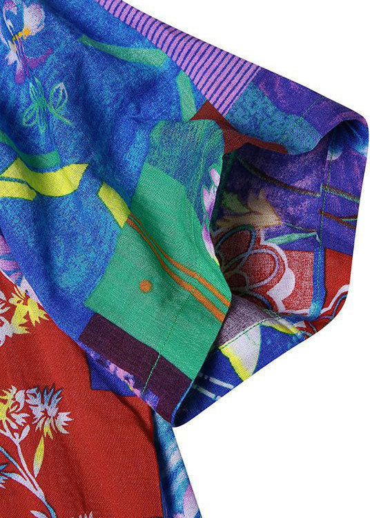 Women's Summer Dress Bohemian Print with Short Sleeves