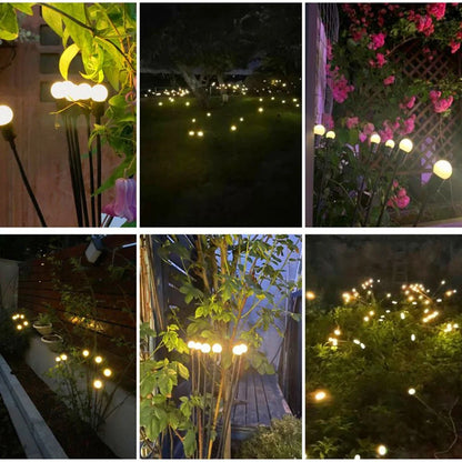 Dancing solar-powered fireflies for outdoors