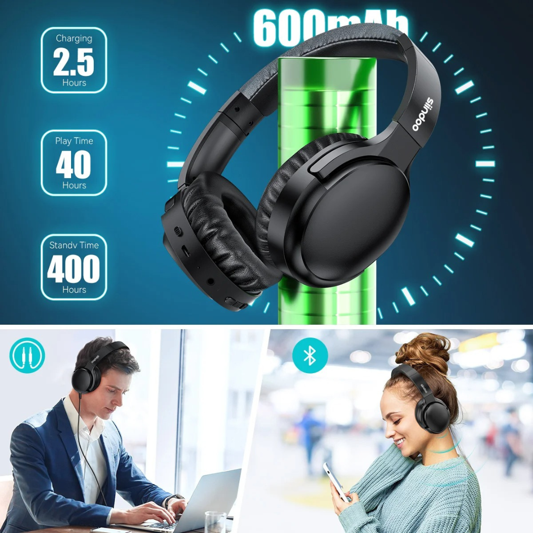 Deep Bass BT 5.3 Headphones with active noice cancellation and microphone