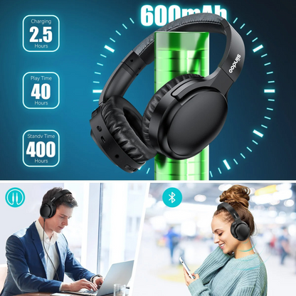Deep Bass BT 5.3 Headphones with active noice cancellation and microphone