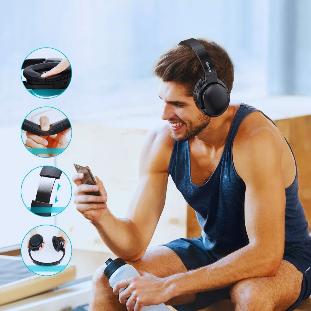 Deep Bass BT 5.3 Headphones with active noice cancellation and microphone