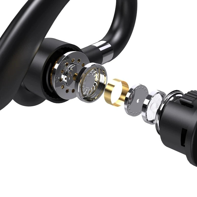 Digital display noice cancellation - waterproof sports earphones