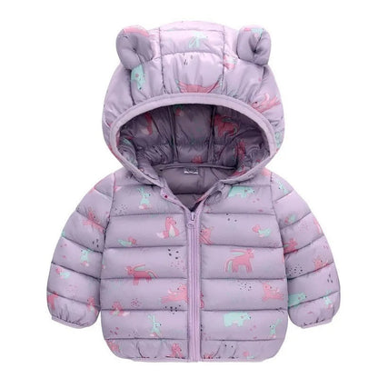 Dinosaur print children's hooded jacket