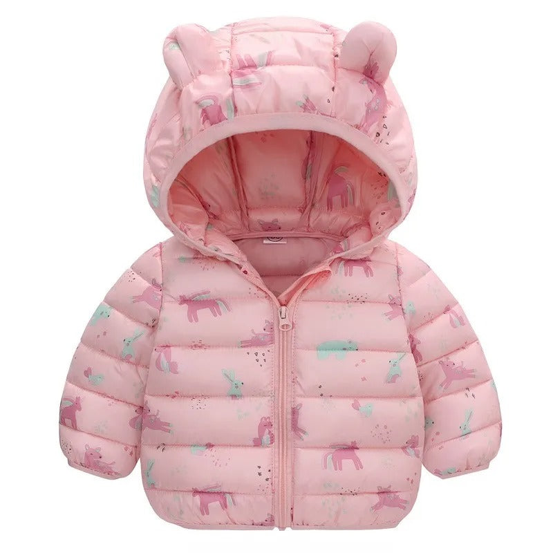Dinosaur print children's hooded jacket