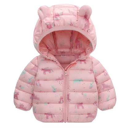 Dinosaur print children's hooded jacket