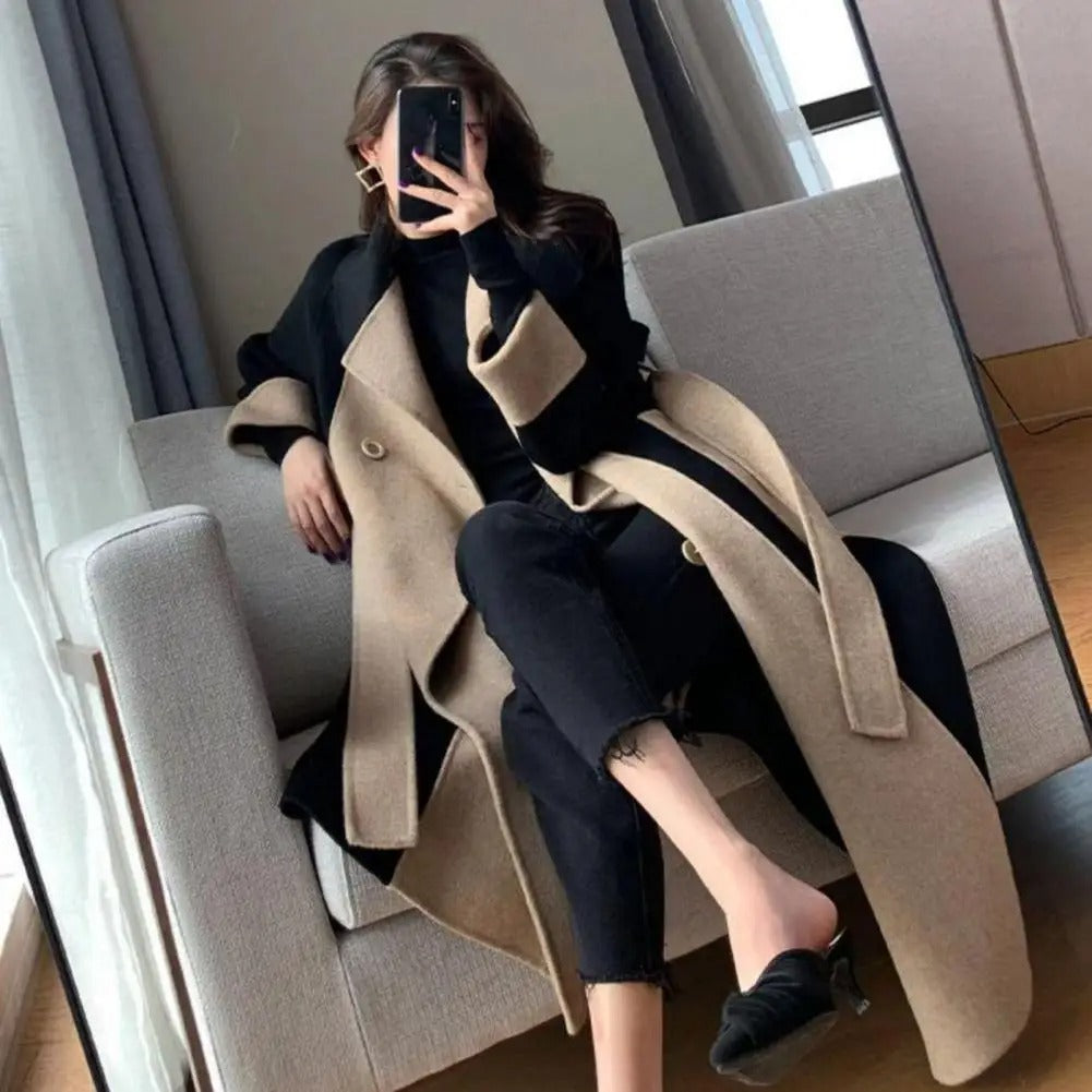 Double-breasted winter jacket for women